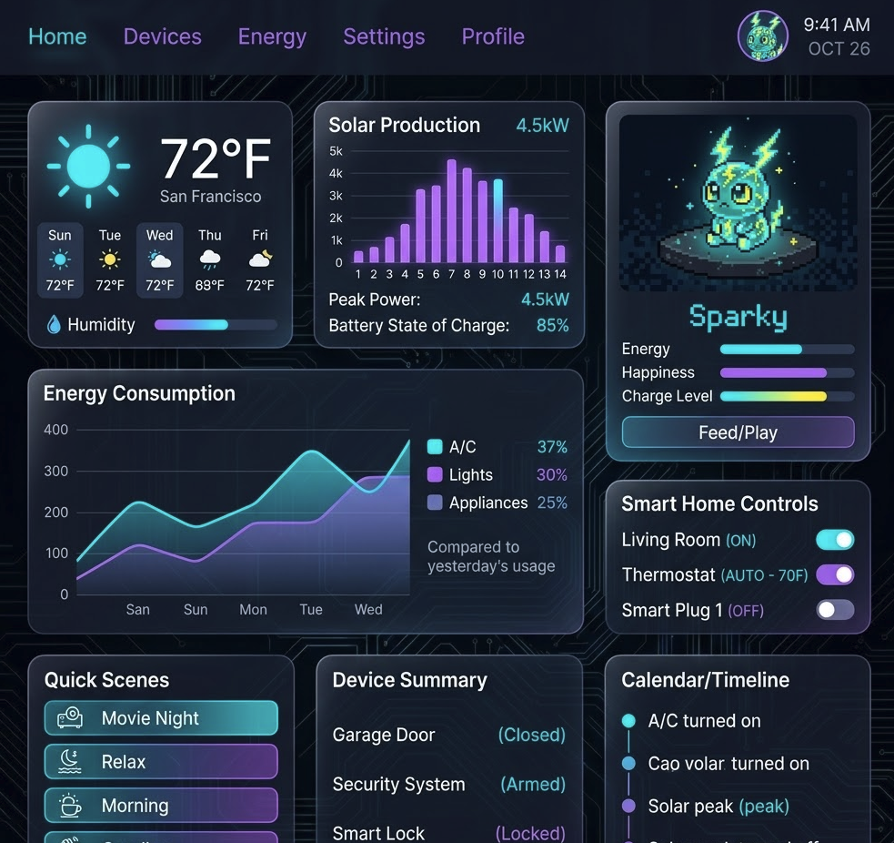 DireWatt dashboard preview